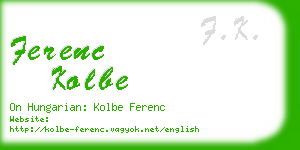 ferenc kolbe business card